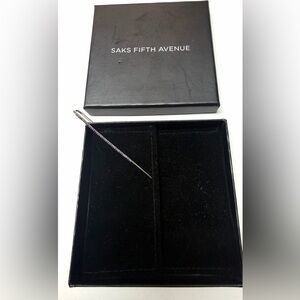 KATKIM 18K White Gold Blue Sapphire Ear Pin Earring